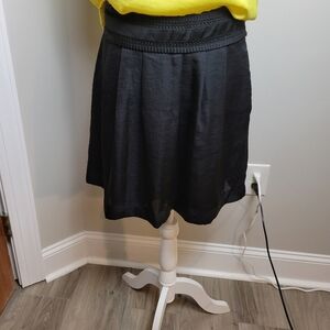 BR Monogram Silk Look Black Skirt 8